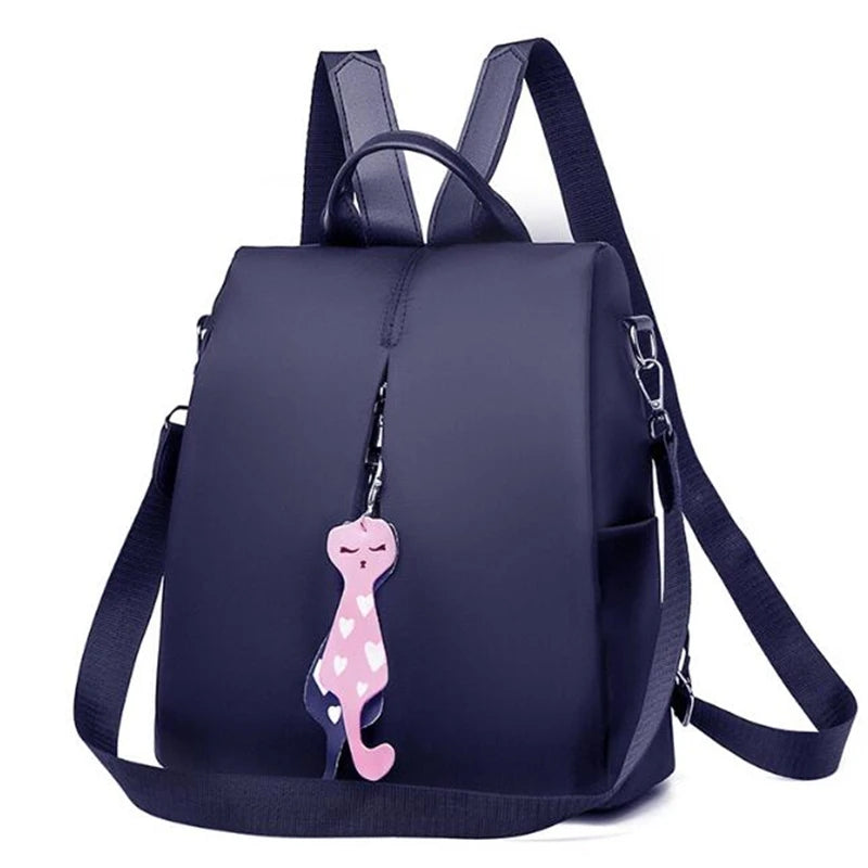 Waterproof Oxford Women Backpack Fashion Anti-theft School Bag Embroidery Designer Female Large Capacity Travel Shoulder Handbag