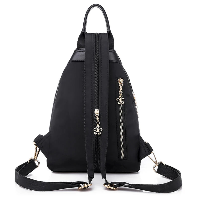 Waterproof Oxford Women Backpack Fashion Anti-theft School Bag Embroidery Designer Female Large Capacity Travel Shoulder Handbag