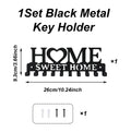 1pc Black Metal Keys Holder Wall Mount Key Holder Sweet Home Design Style Key Rack for Key Hanger with 10 Hooks