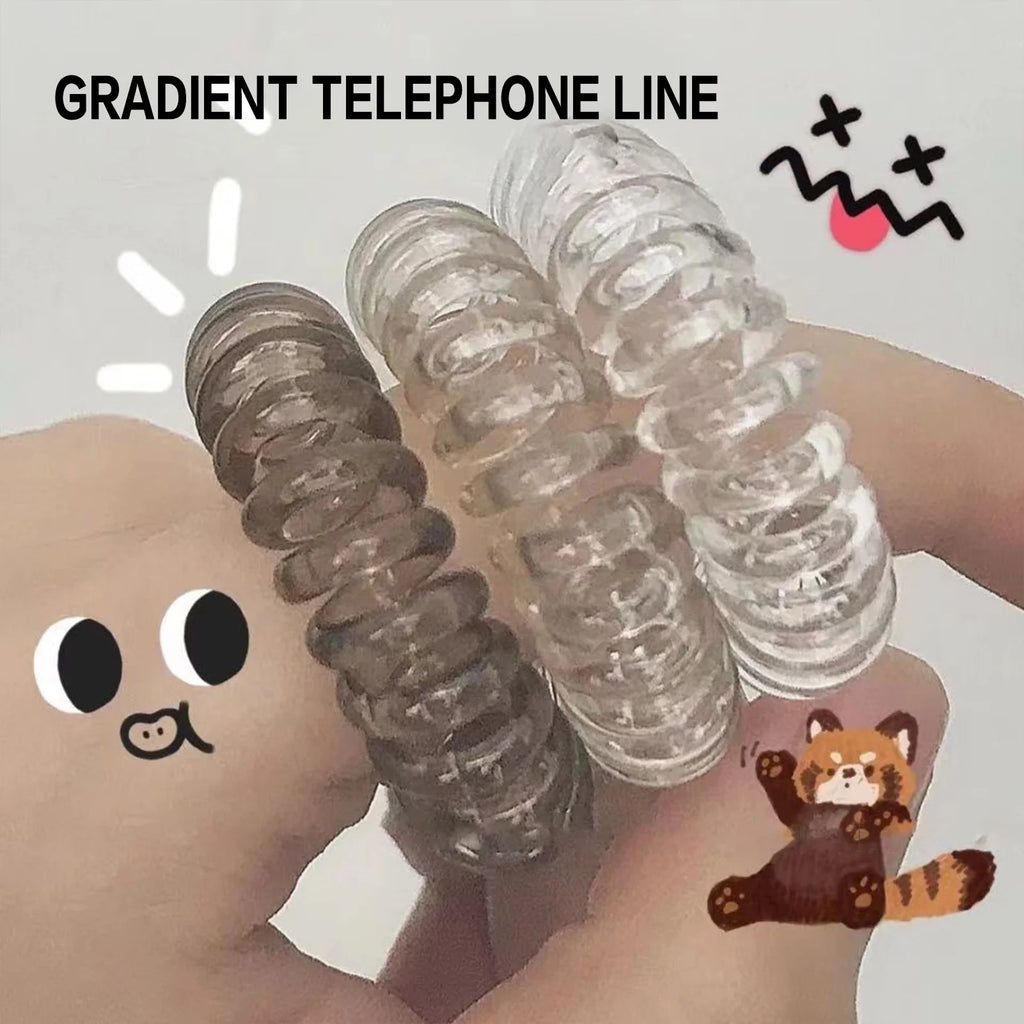 9pcs Telephone Wire Hair Ties Set High Elasticity Hair Ties Non Slip No Crease Hair Bands for Women Girls Ponytail Holders