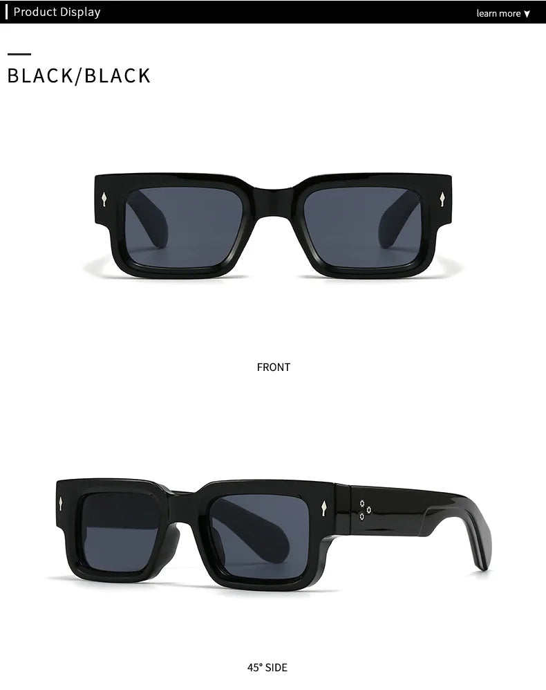 New Vintage Small Square Sunglasses For Women Men Fashion Retro Thick Edge Frame Luxury Male Sun Glasses Shades UV400 Eyeglasses