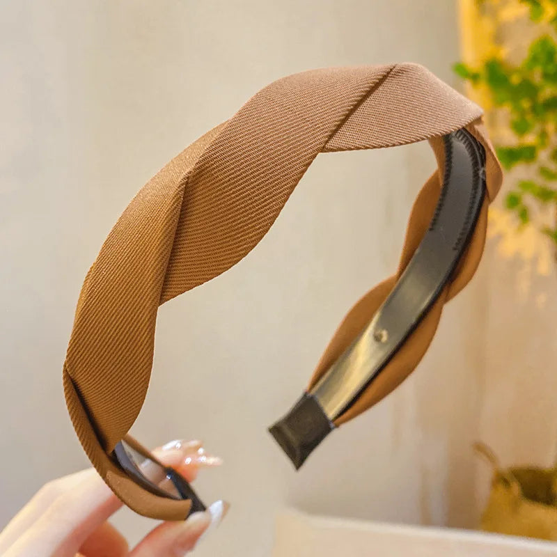 Retro wide edge Twist Headband for Women Elegant Wash Face Hair Band Fashion Girl Hair Accessories