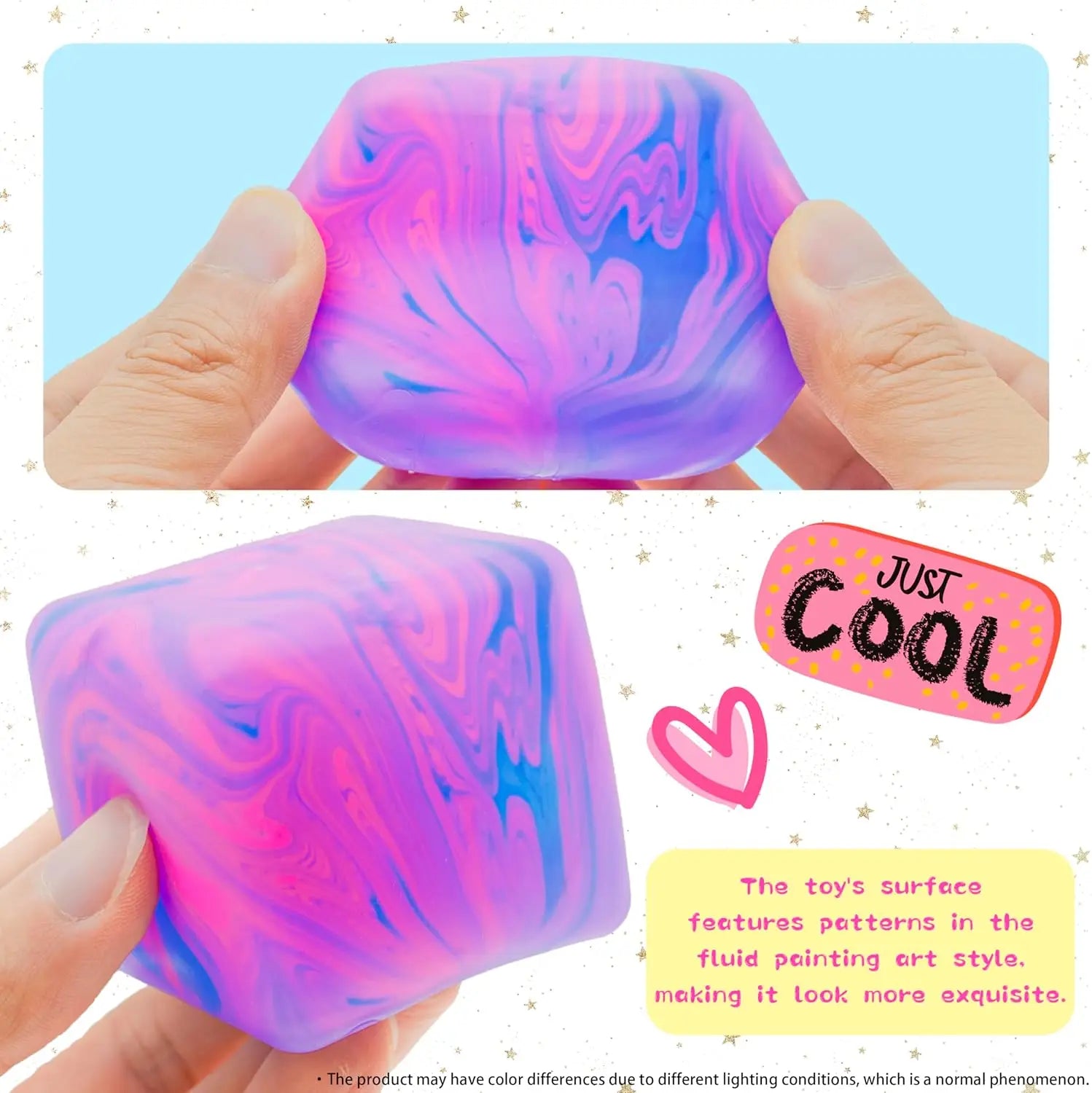 /5.5cm Soft and Glutinous Sensory Stress-relief Toy Needoh Cube Filled with Gel Stretchable Ball Soft Ice Cube Ball Slow Rebound
