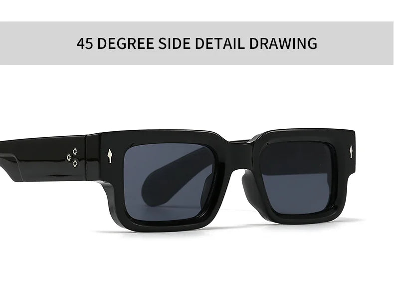 New Vintage Small Square Sunglasses For Women Men Fashion Retro Thick Edge Frame Luxury Male Sun Glasses Shades UV400 Eyeglasses