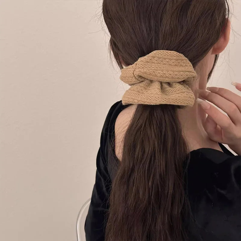 Vintage Knitting Pattern Large Intestine Scrunchie For Women Sweet Hair Hair Band Hair Tie Rubber Band Fashion Hair Accessories