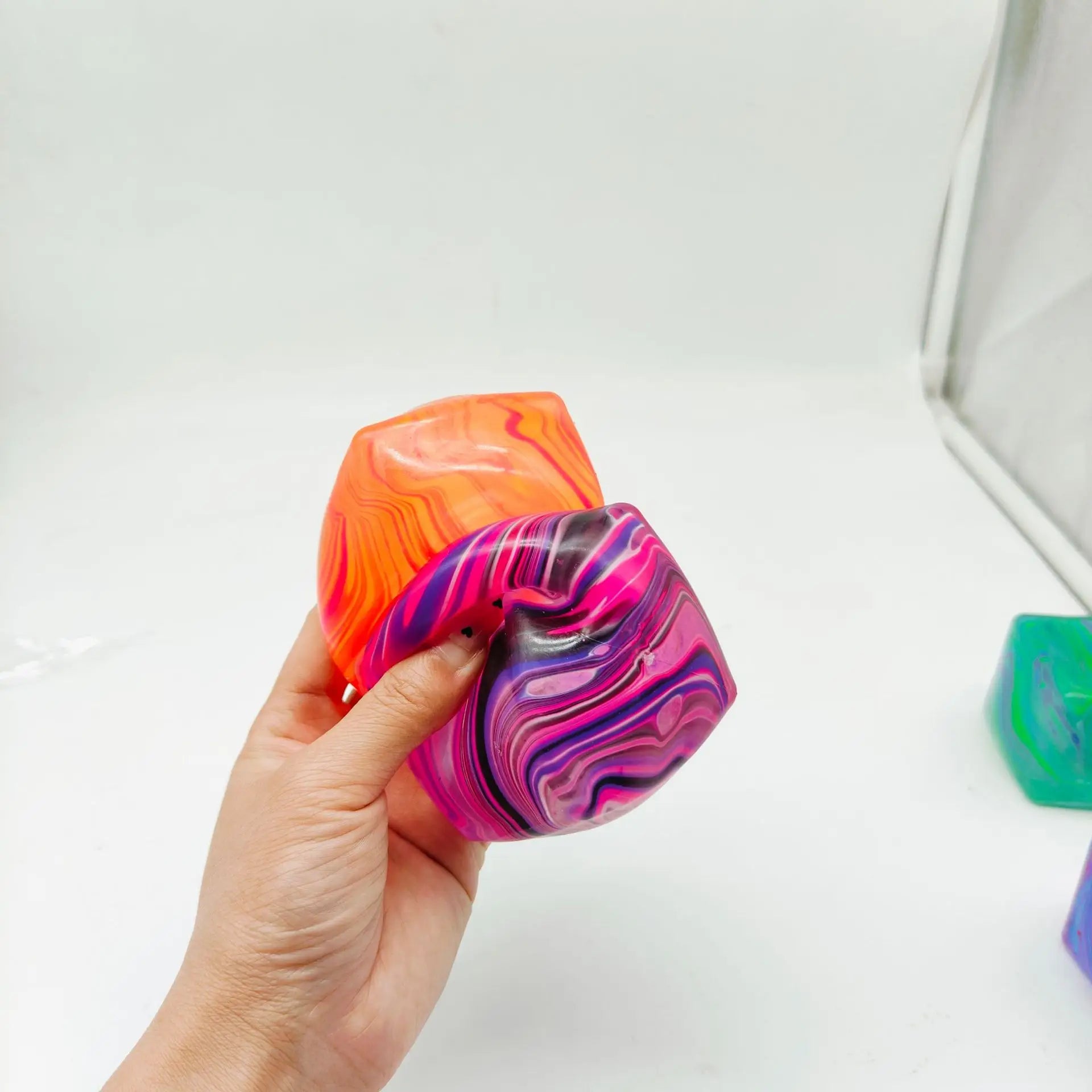 /5.5cm Soft and Glutinous Sensory Stress-relief Toy Needoh Cube Filled with Gel Stretchable Ball Soft Ice Cube Ball Slow Rebound