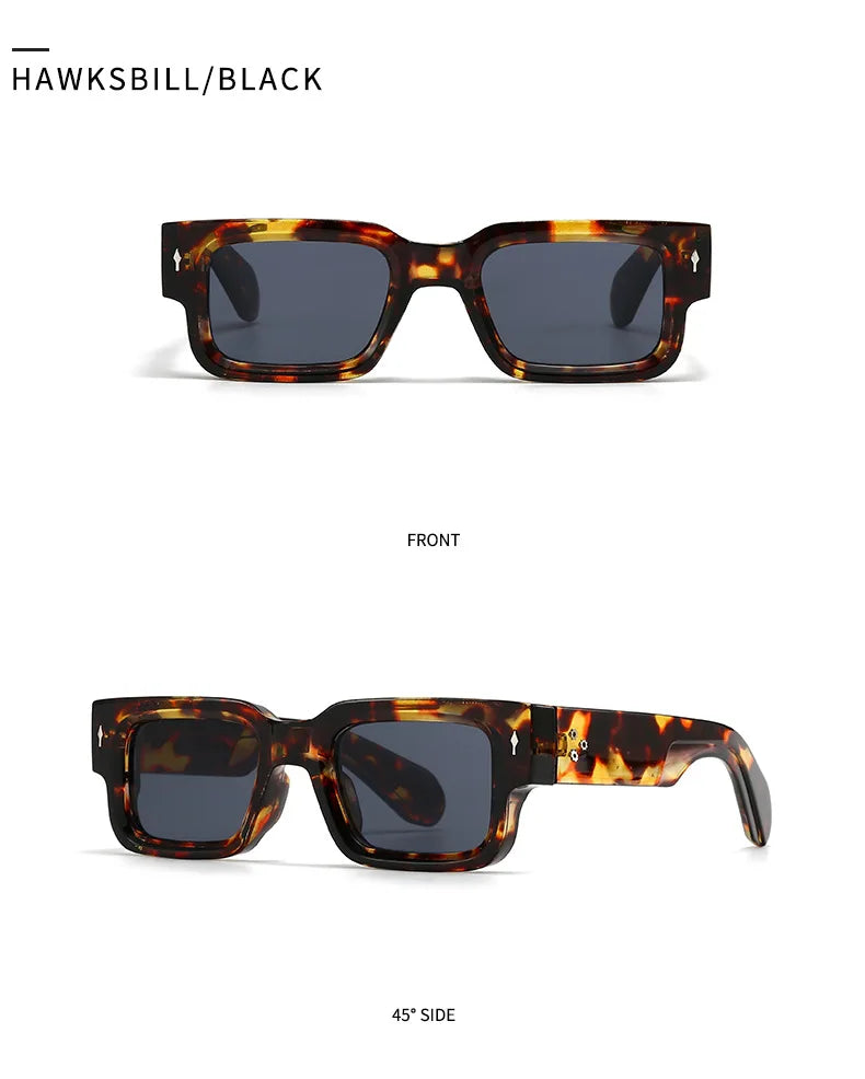 New Vintage Small Square Sunglasses For Women Men Fashion Retro Thick Edge Frame Luxury Male Sun Glasses Shades UV400 Eyeglasses