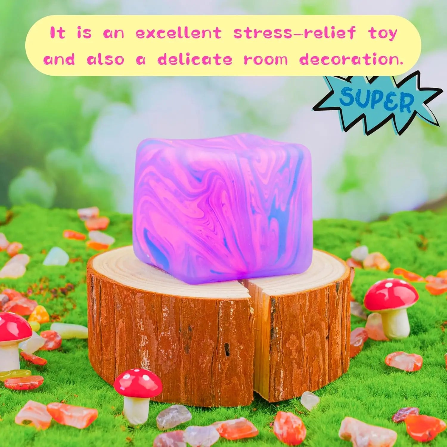 /5.5cm Soft and Glutinous Sensory Stress-relief Toy Needoh Cube Filled with Gel Stretchable Ball Soft Ice Cube Ball Slow Rebound