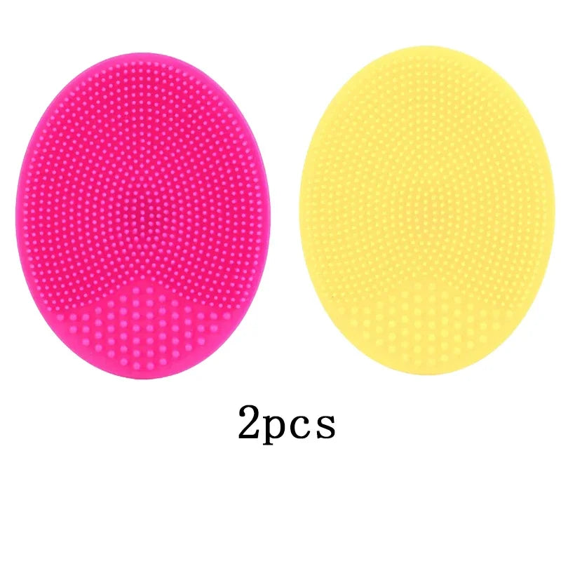 1/2/4pcs Soft Silicone Face Brush Cleanser and Massager Manual Facial Cleansing Brush Exfoliating Silicone Face Scrubber