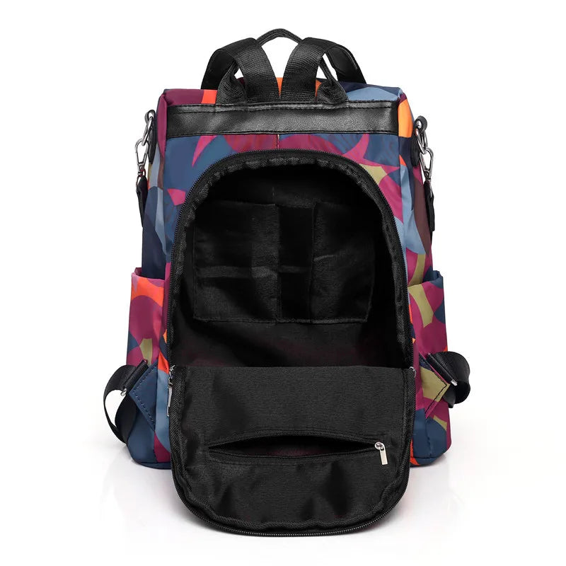 Waterproof Oxford Women Backpack Fashion Anti-theft School Bag Embroidery Designer Female Large Capacity Travel Shoulder Handbag