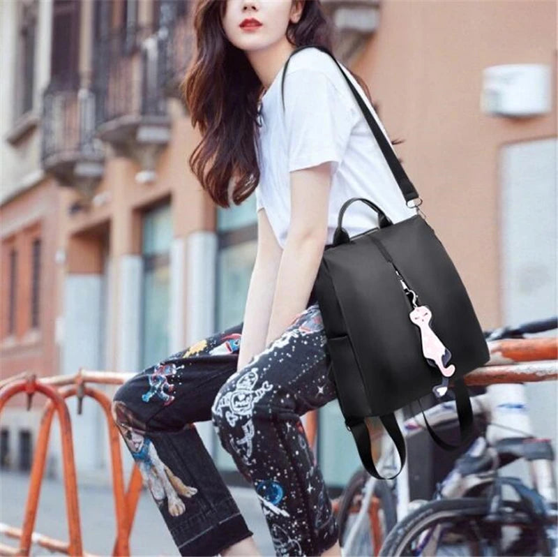 Waterproof Oxford Women Backpack Fashion Anti-theft School Bag Embroidery Designer Female Large Capacity Travel Shoulder Handbag