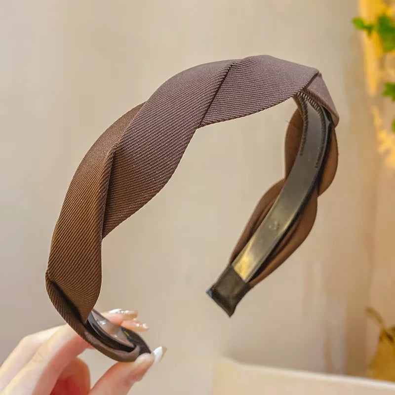 Retro wide edge Twist Headband for Women Elegant Wash Face Hair Band Fashion Girl Hair Accessories