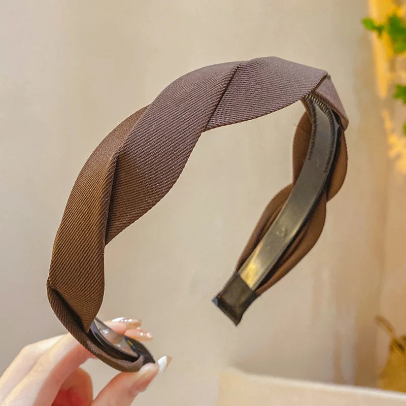 Retro wide edge Twist Headband for Women Elegant Wash Face Hair Band Fashion Girl Hair Accessories