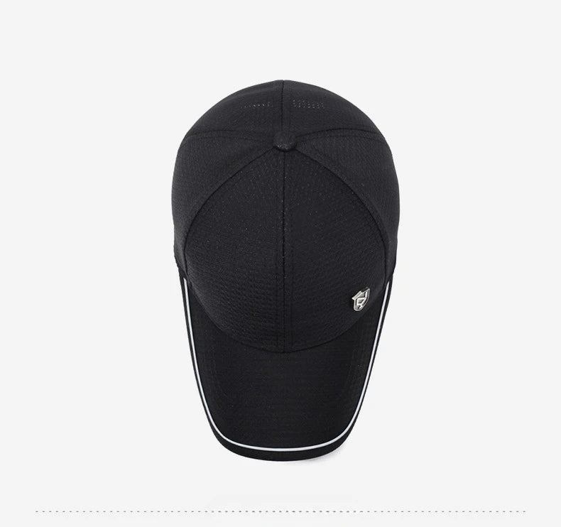 Summer Men's Black Breathable Cap Versatile Korean Version Versatile Men's Baseball Outdoor Recreational Fishing Sun Hat 56-60cm