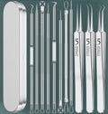 11pcs Acne Blackhead Removal Needles Kit Black Spot Blemish Pimple  Needle Deep Cleansing Tool Face Skin Care Stainless Steel
