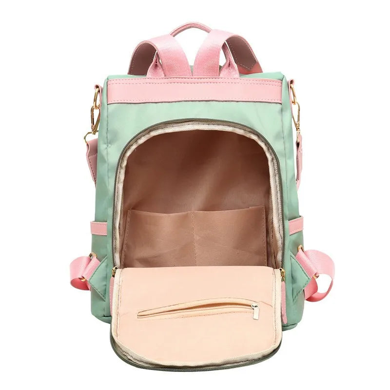 Waterproof Oxford Women Backpack Fashion Anti-theft School Bag Embroidery Designer Female Large Capacity Travel Shoulder Handbag