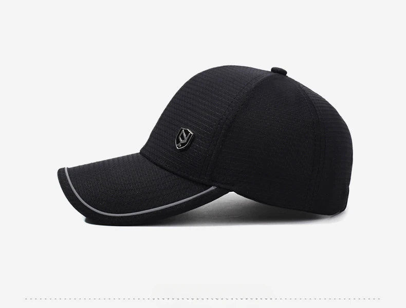 Summer Men's Black Breathable Cap Versatile Korean Version Versatile Men's Baseball Outdoor Recreational Fishing Sun Hat 56-60cm