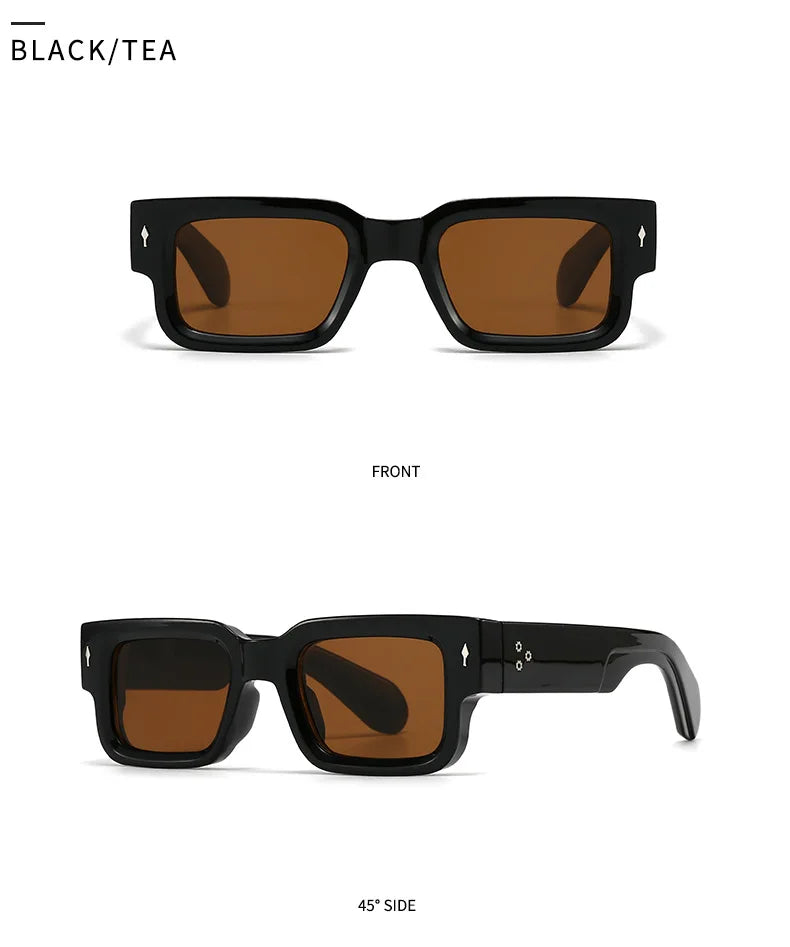New Vintage Small Square Sunglasses For Women Men Fashion Retro Thick Edge Frame Luxury Male Sun Glasses Shades UV400 Eyeglasses