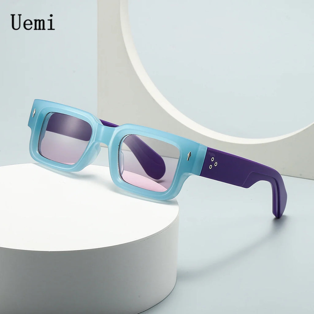 New Vintage Small Square Sunglasses For Women Men Fashion Retro Thick Edge Frame Luxury Male Sun Glasses Shades UV400 Eyeglasses