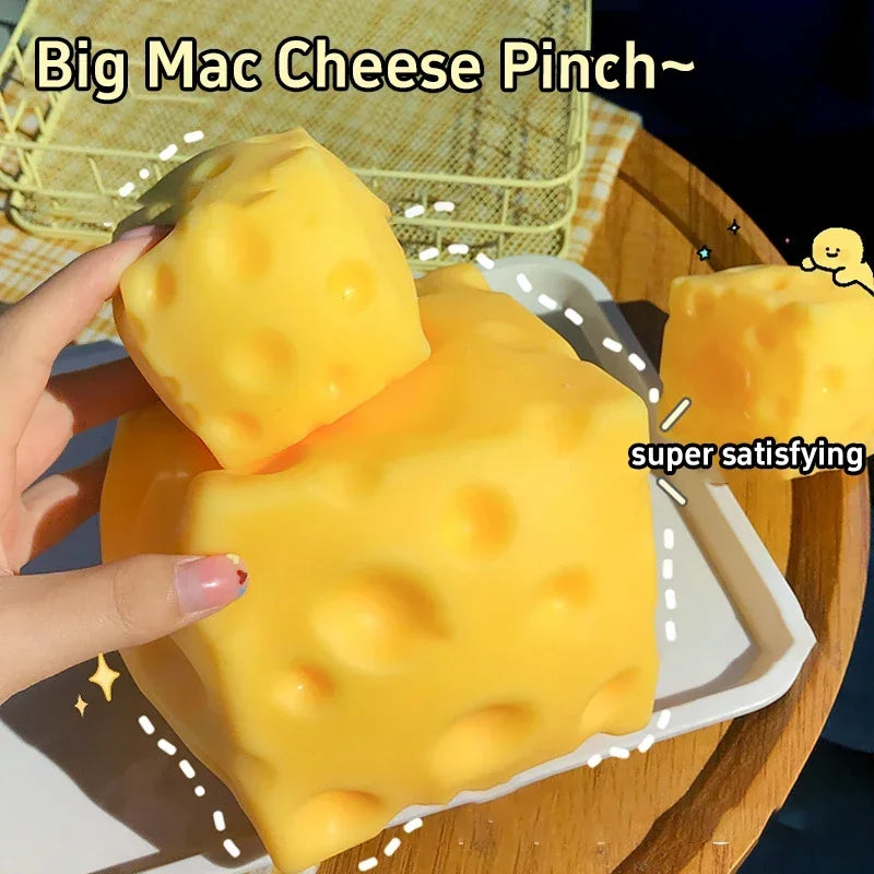 Simulate Cheese Slow Rebound Toy Shapeable Office Decompression Slow Rebound Cheese Pinching Ornament Relax Decompress Knead