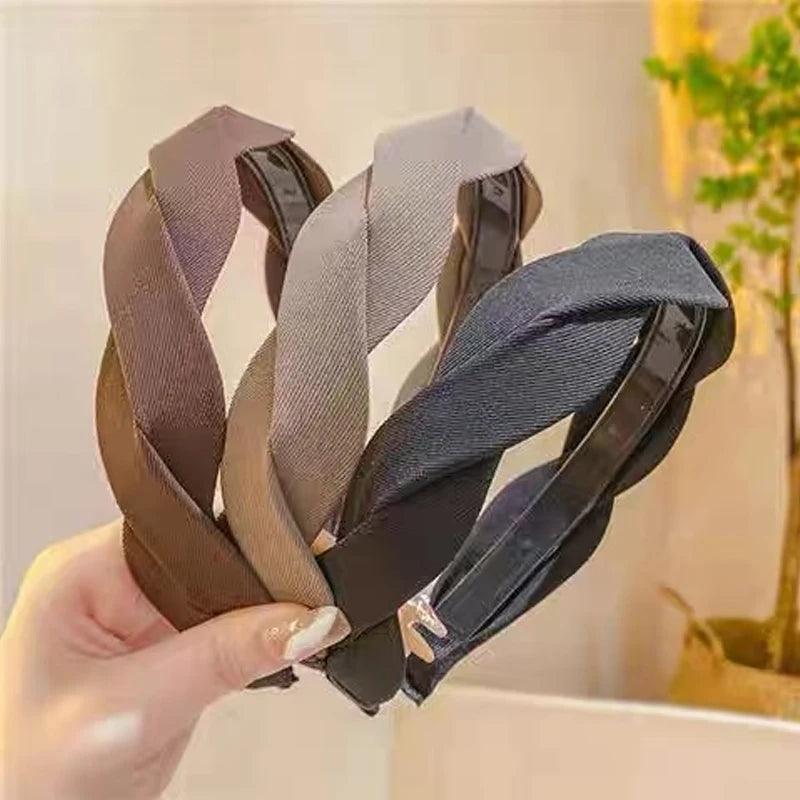 Retro wide edge Twist Headband for Women Elegant Wash Face Hair Band Fashion Girl Hair Accessories