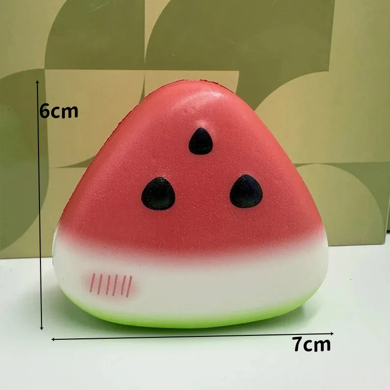 Funny Watermelon Squishy Squeeze Fidget Toy Anti-Stress Slow Rising Fruit Pinch Squeeze Toy Anti Stress Toy for Adult