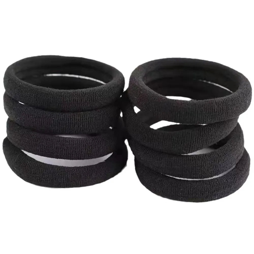 10/100pcs Black Hair Ties, No Damage Seamless Hair Ties Ponytail Holders Elastics Hair Accessories for Women Girls