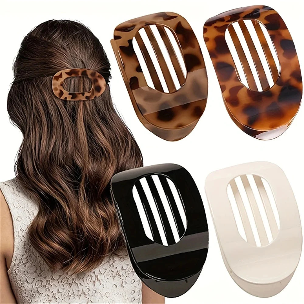 4Pcs/Set New Elegant Matte Acrylic Rounded Duckbill Hair Clips Women Fashion Solid Color Plastic Hairpin Hair Accessories
