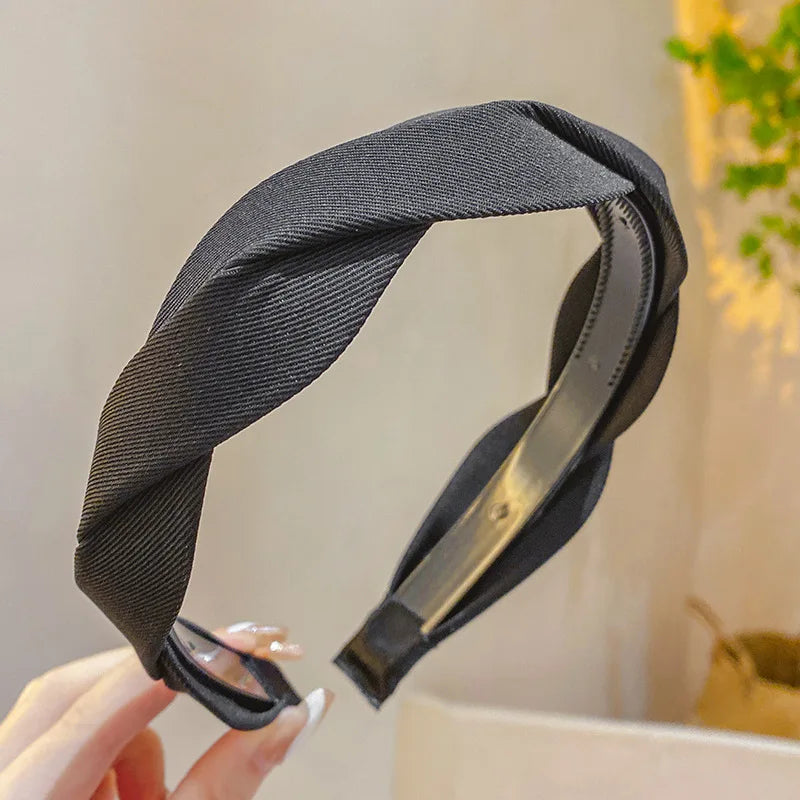 Retro wide edge Twist Headband for Women Elegant Wash Face Hair Band Fashion Girl Hair Accessories