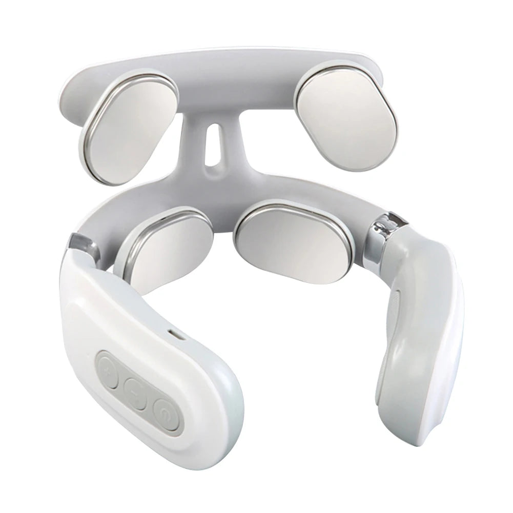 4-head Neck Massager USB Rechargeable Cervical Massager Relaxation Gifts for Women Men Dad Mom