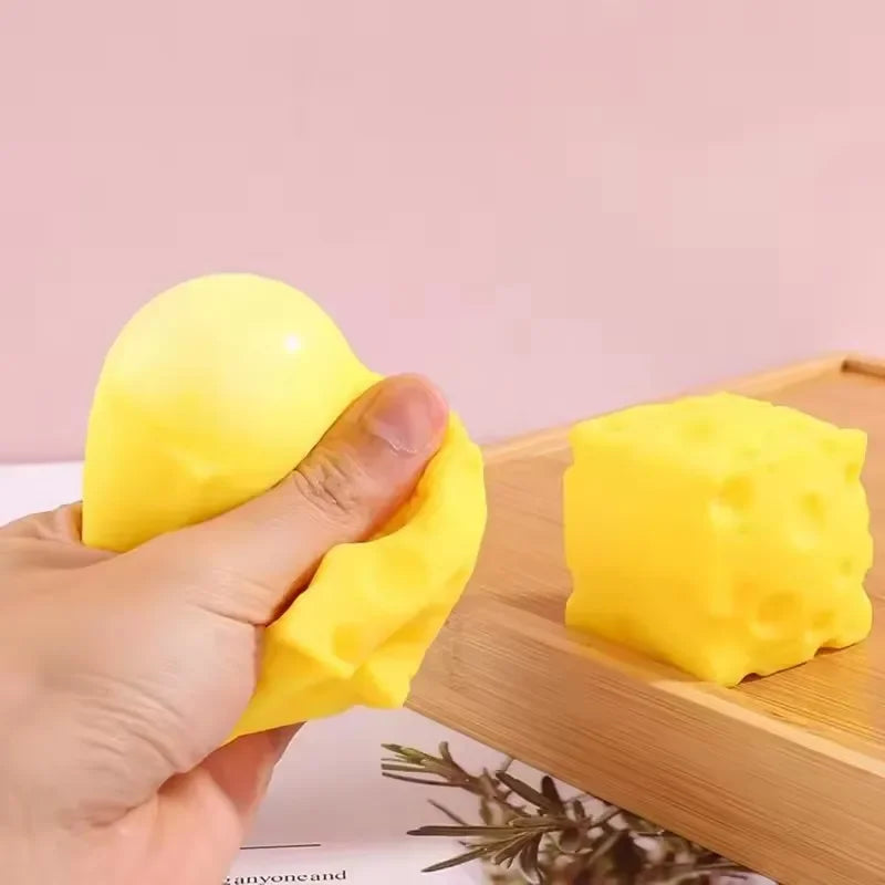 Simulate Cheese Slow Rebound Toy Shapeable Office Decompression Slow Rebound Cheese Pinching Ornament Relax Decompress Knead