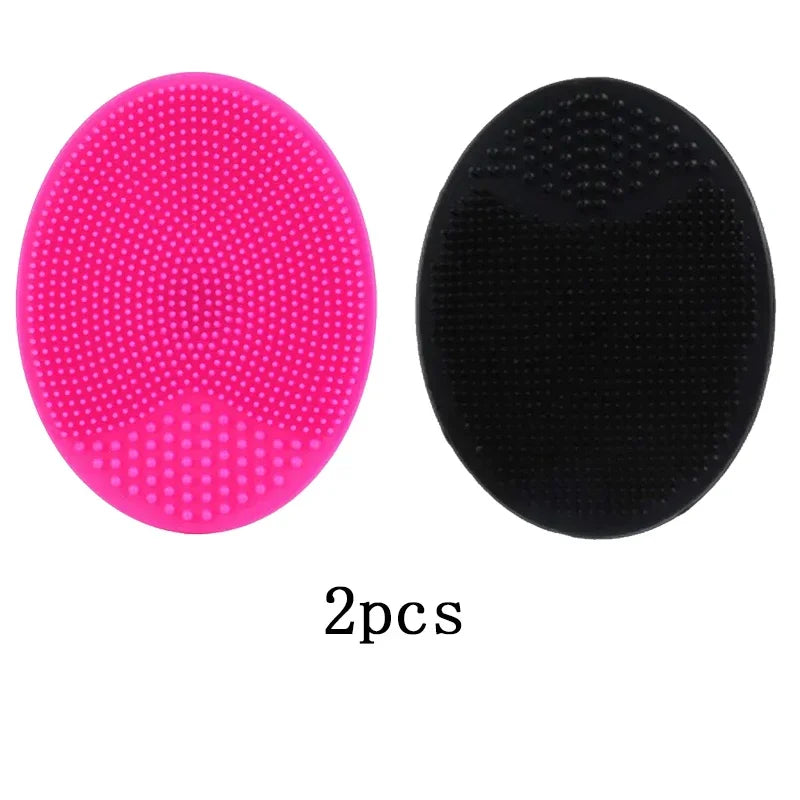 1/2/4pcs Soft Silicone Face Brush Cleanser and Massager Manual Facial Cleansing Brush Exfoliating Silicone Face Scrubber