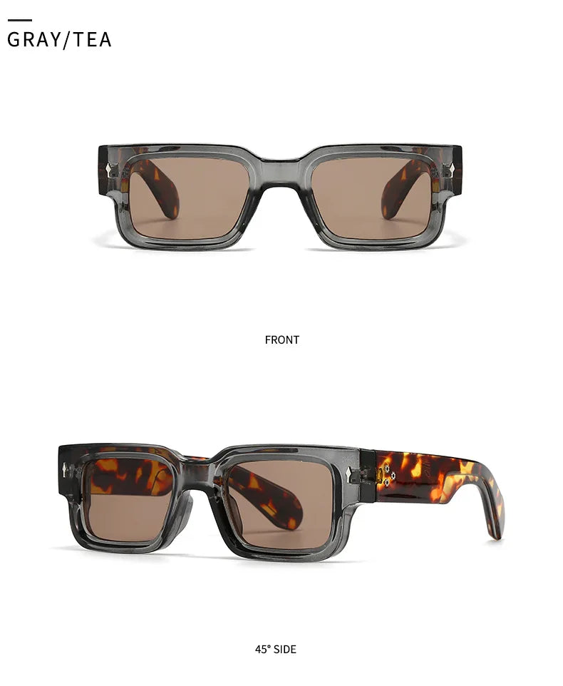 New Vintage Small Square Sunglasses For Women Men Fashion Retro Thick Edge Frame Luxury Male Sun Glasses Shades UV400 Eyeglasses