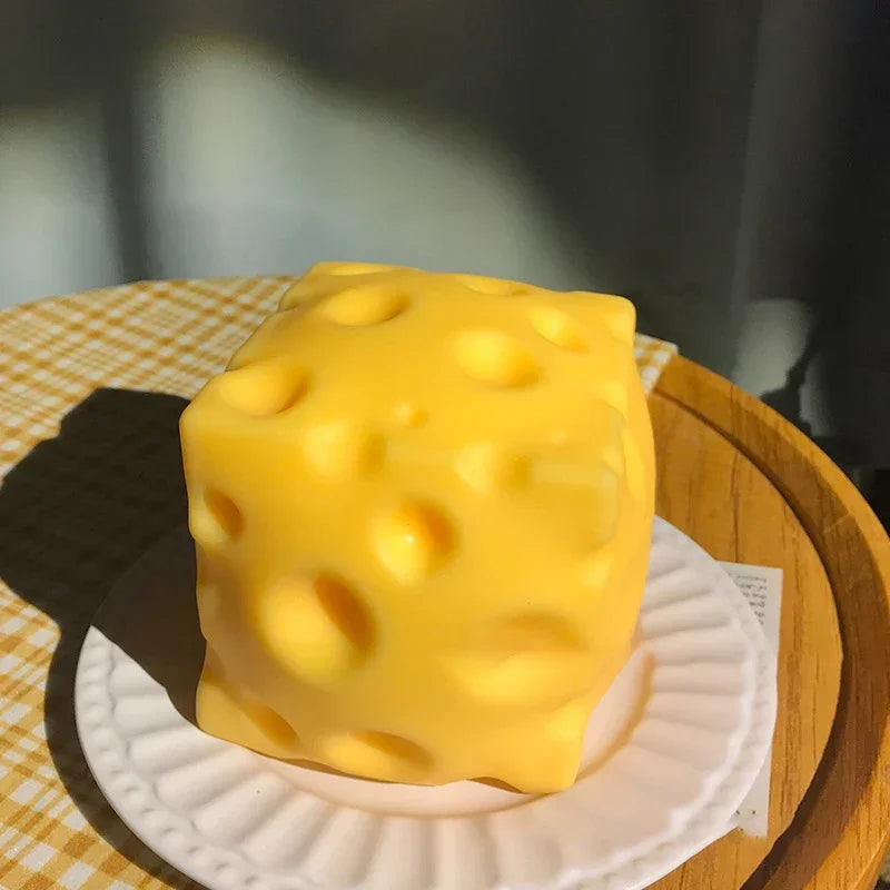Simulate Cheese Slow Rebound Toy Shapeable Office Decompression Slow Rebound Cheese Pinching Ornament Relax Decompress Knead