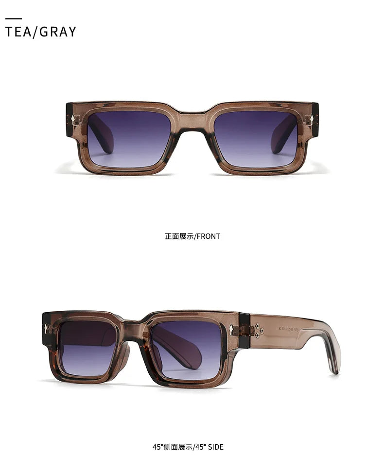 New Vintage Small Square Sunglasses For Women Men Fashion Retro Thick Edge Frame Luxury Male Sun Glasses Shades UV400 Eyeglasses