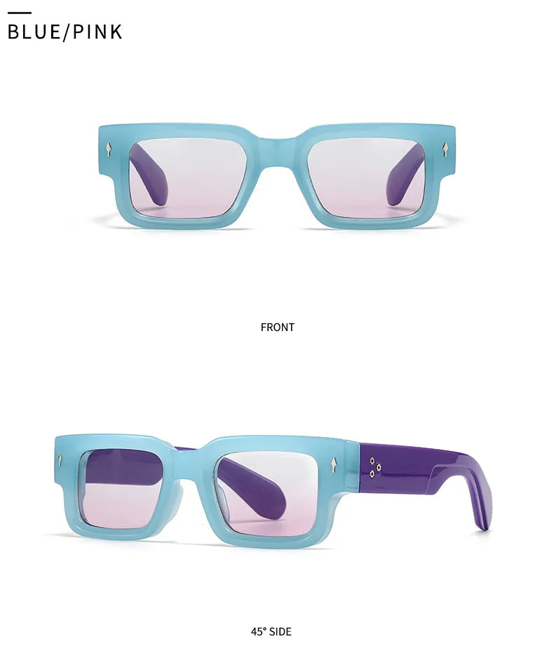 New Vintage Small Square Sunglasses For Women Men Fashion Retro Thick Edge Frame Luxury Male Sun Glasses Shades UV400 Eyeglasses