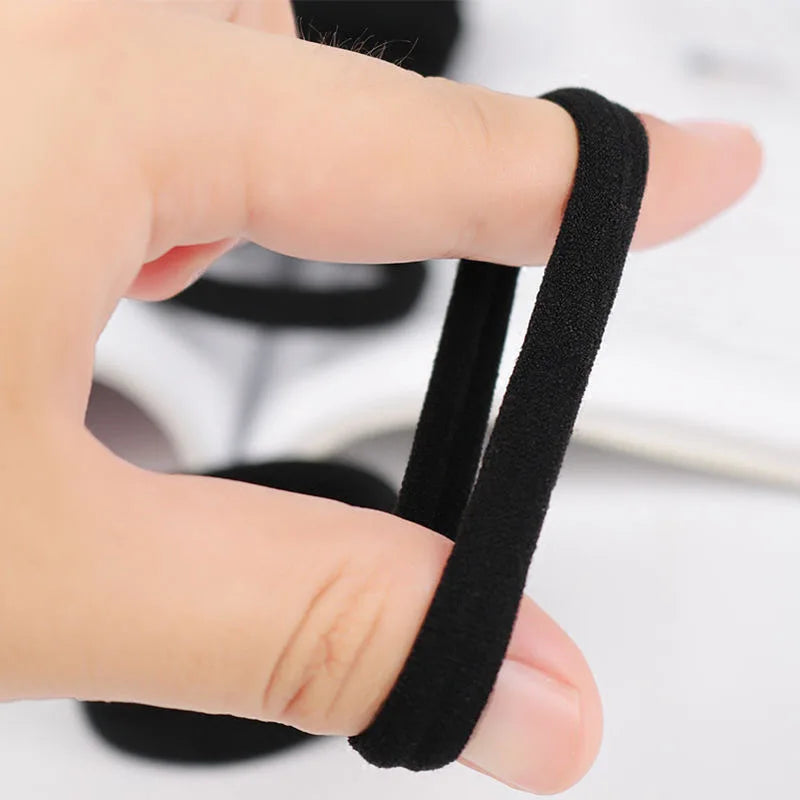 10/100pcs Black Hair Ties, No Damage Seamless Hair Ties Ponytail Holders Elastics Hair Accessories for Women Girls