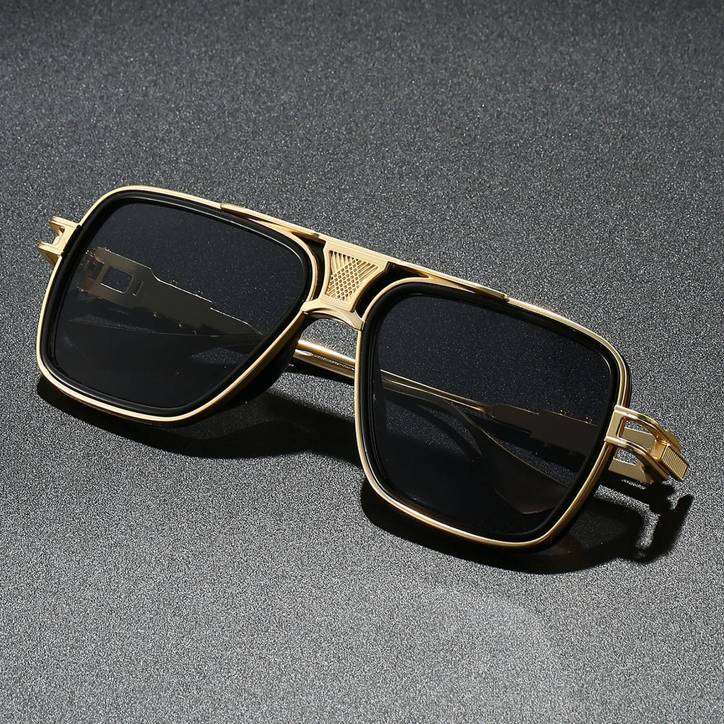 Luxury Sunglasses Men Punk Style Pop Street Fashion Cool Uv400 Sun Glasses Women Shades Metal Frames Pilot Eyewear