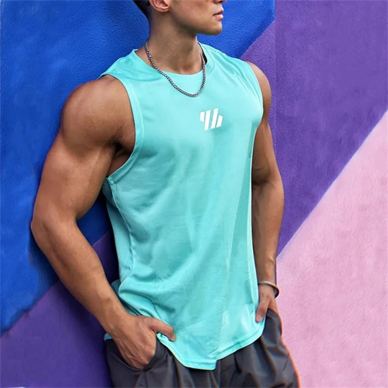 2025 newest Summer Gym Vest High Quality mesh Shirt Sleeveless T-shirts Men Tank Tops basketball running Fitness Sports Vest men