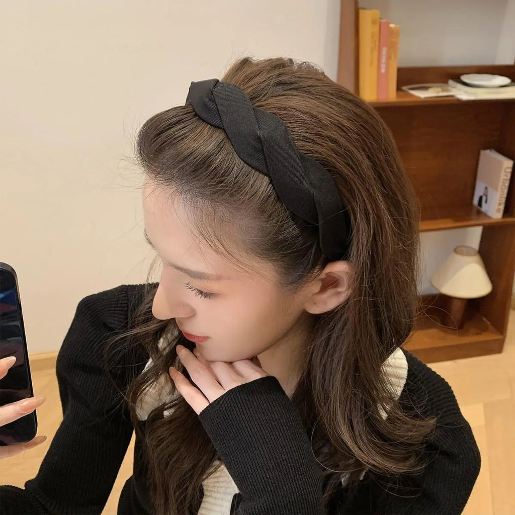 Retro wide edge Twist Headband for Women Elegant Wash Face Hair Band Fashion Girl Hair Accessories